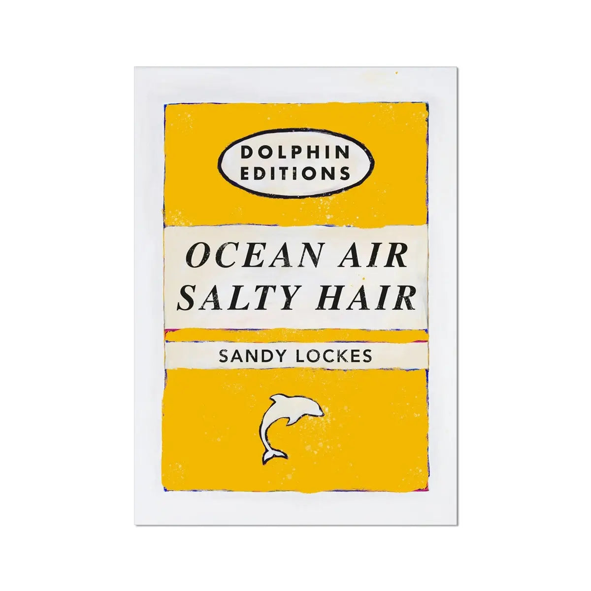 Ocean Air (Sunshine Yellow) Vintage Book Cover Art Print that is unframed.