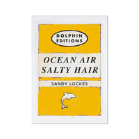 Ocean Air (Sunshine Yellow) Vintage Book Cover Art Print that is unframed.