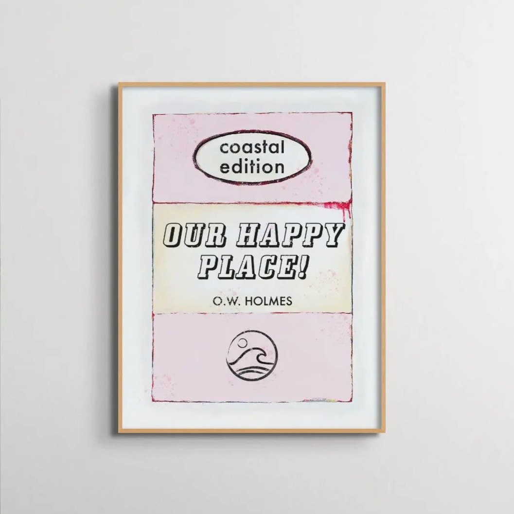 Our Happy Place Art Print | Vintage Book Art Poster  - Unframed Wall Art