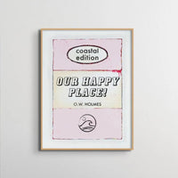 Our Happy Place Art Print | Vintage Book Art Poster  - Unframed Wall Art