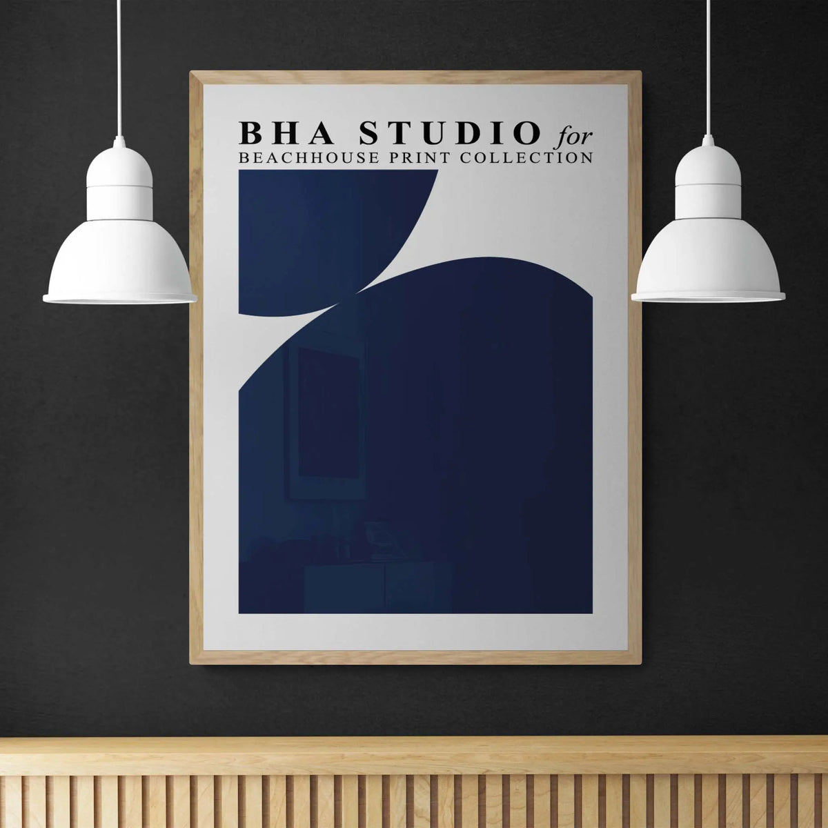 Navy Abstract Wall Art -  Pebble Stack No 3 - Unframed - Beach House Art
