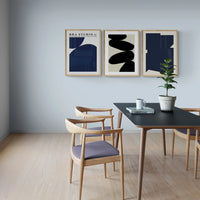 Navy Abstract Wall Art -  Pebble Stack No 3 - Unframed - Beach House Art