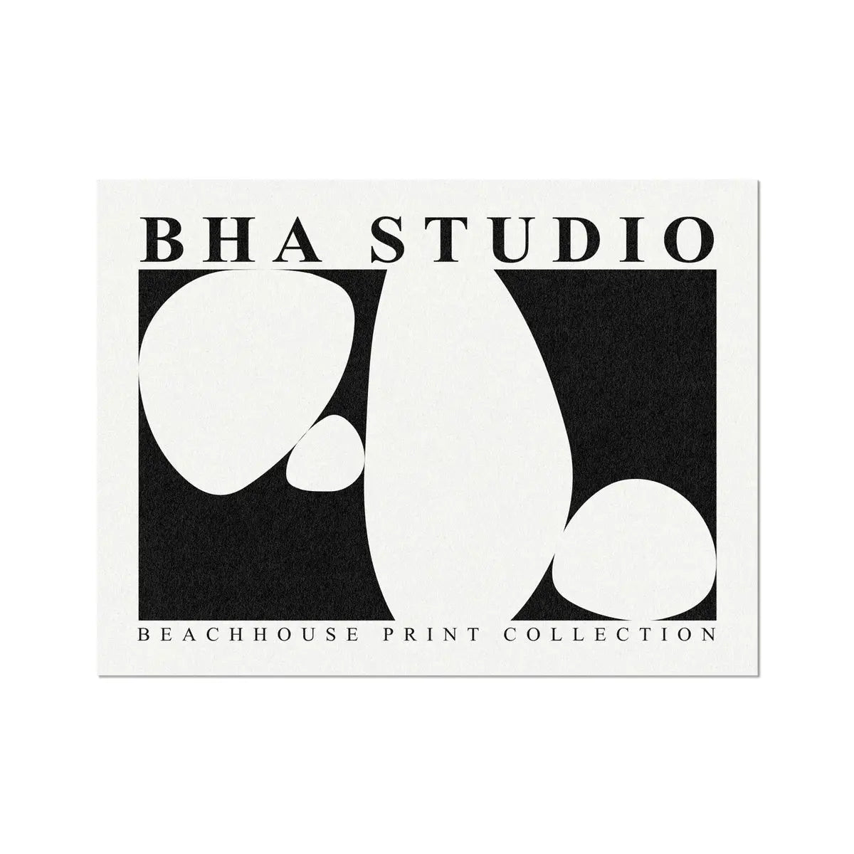 Black & White Abstract Wall Art - Pebble Stack No 5 - Unframed - Beach House Art