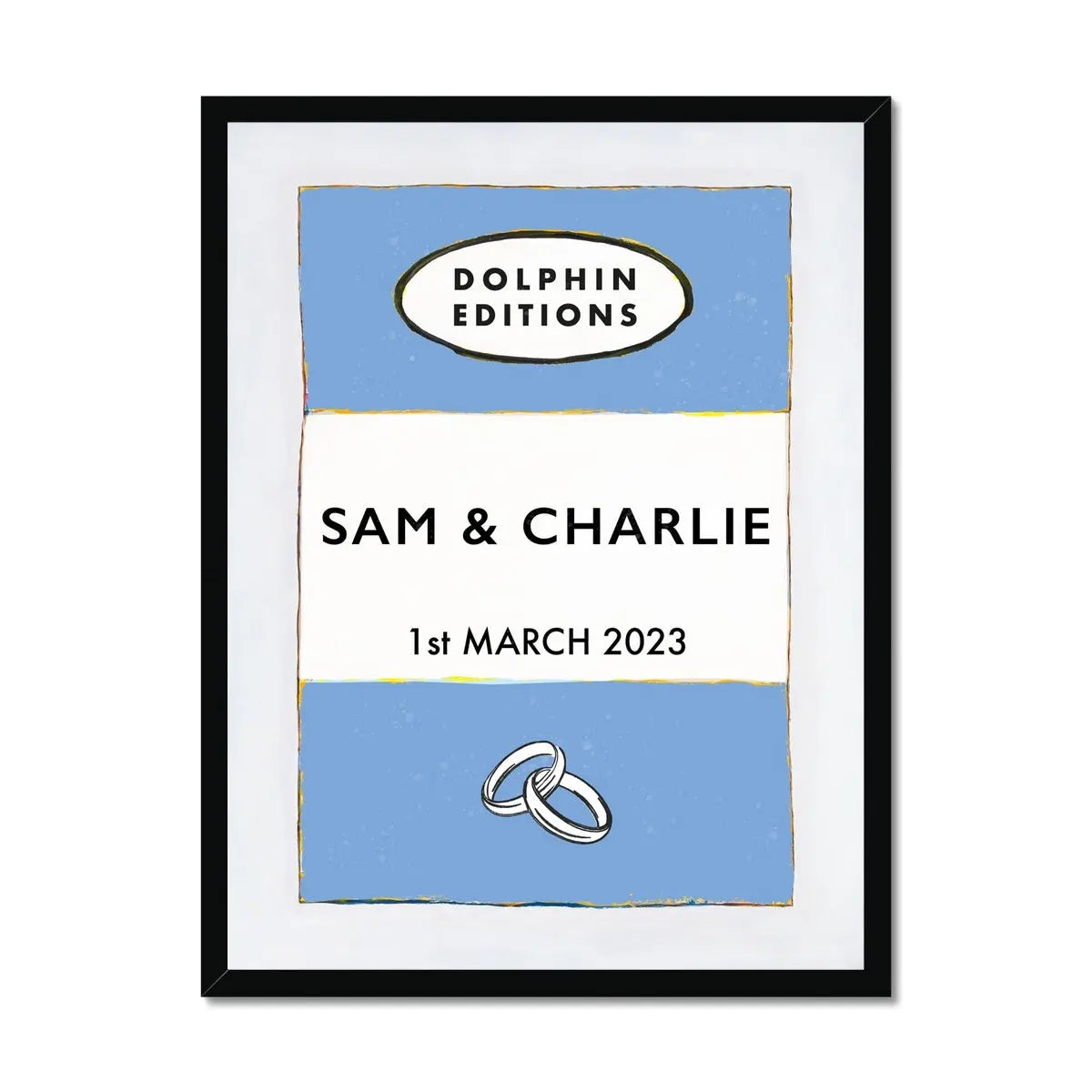 Newborn Baby Name Gift Print | Personalised Name Print | Blue baby present - Framed Wall Art