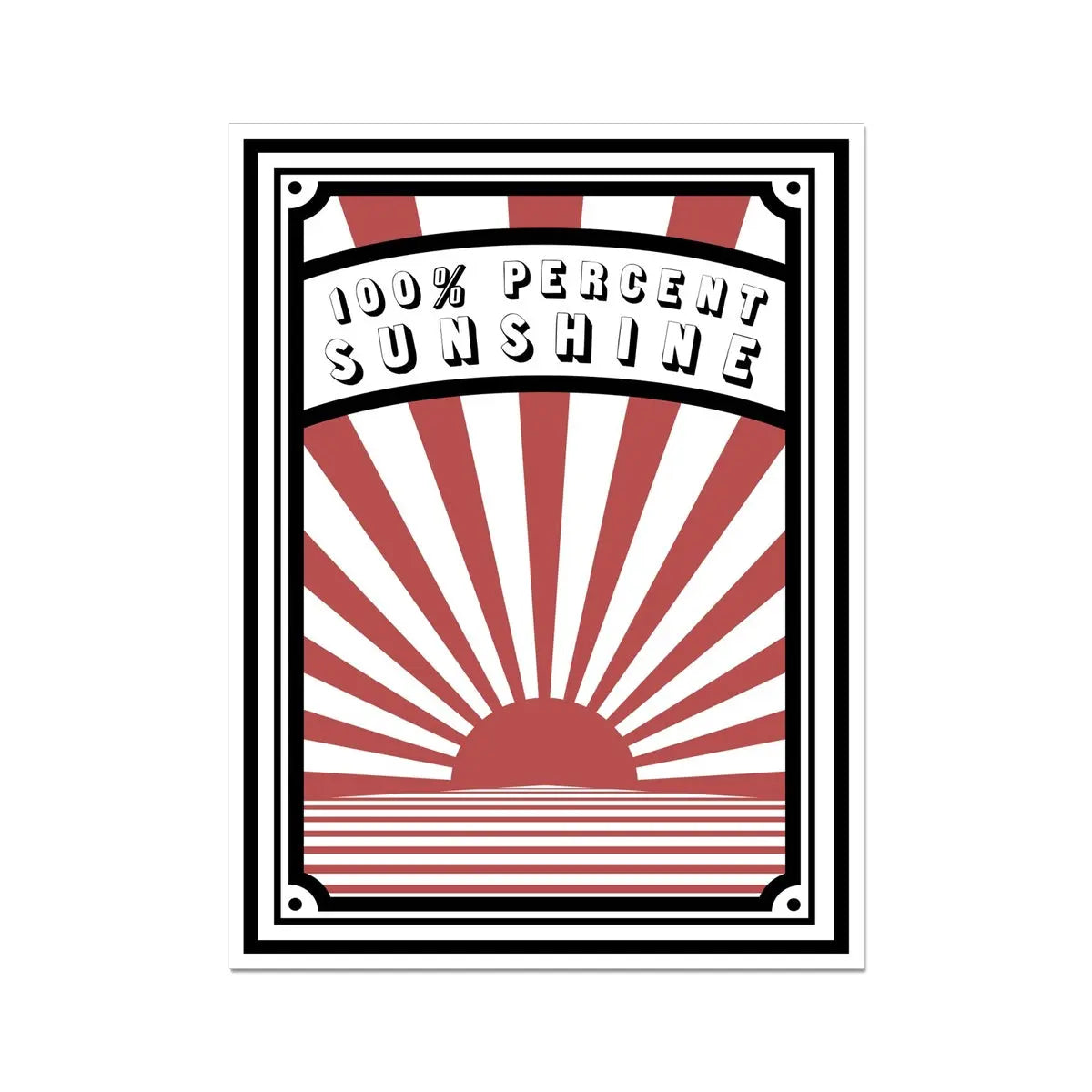 Red 100% Sunshine (Graphic Wall Art) - Unframed - Beach House Art