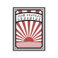 Red 100% Sunshine (Graphic Wall Art) - Unframed - Beach House Art