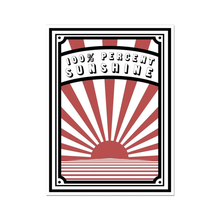 Red 100% Sunshine (Graphic Wall Art) - Unframed - Beach House Art