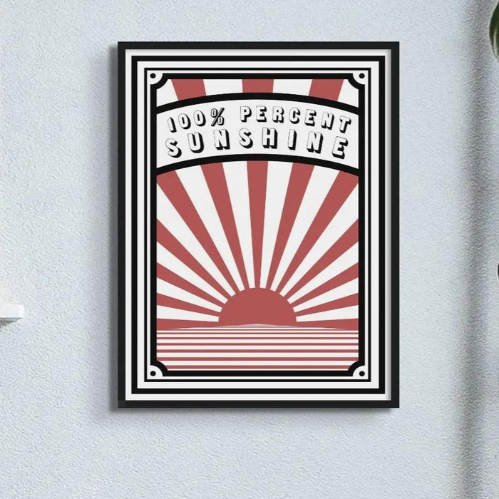 Red 100% Sunshine (Graphic Wall Art) - Unframed - Beach House Art