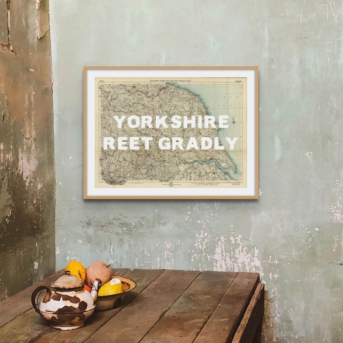 Reet Gradly (Old Yorkshire Map) Map Art - Unframed - Beach House Art