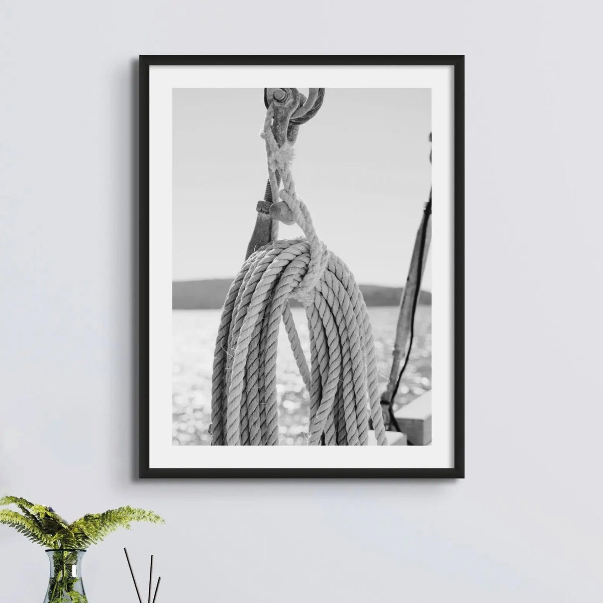 Rope & Tackle (Black & White Photography) - Unframed - Beach House Art