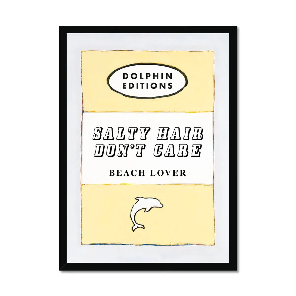 Salty Hair Vintage Book Cover Art Print in Yellow - Framed Wall Art