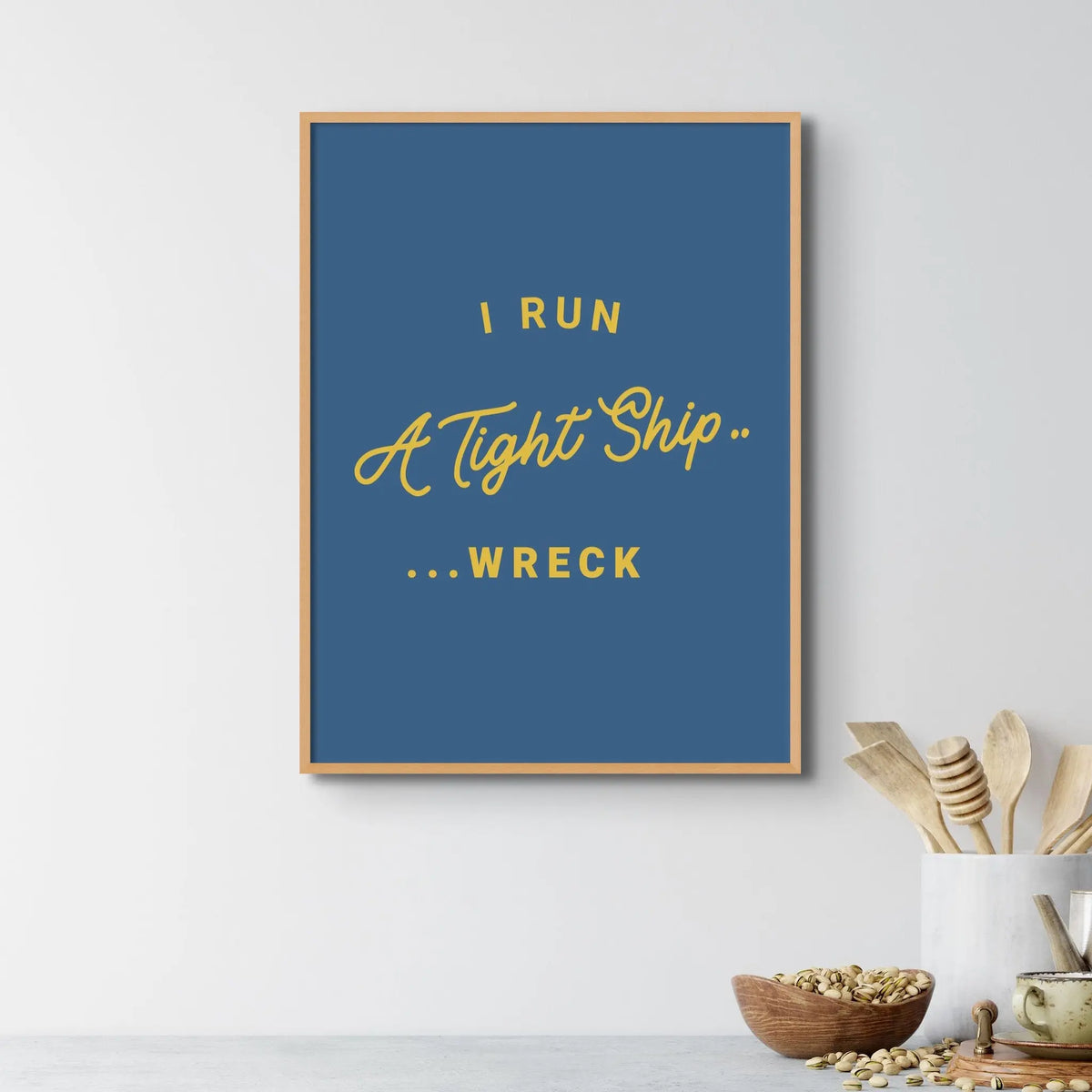 Ship Wreck Word Art Print in Marine - Framed Wall Art