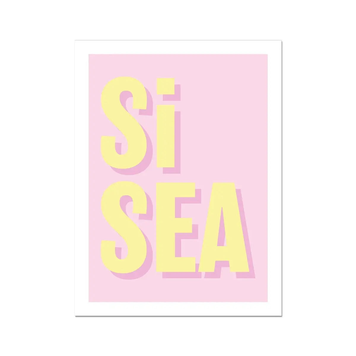 Si Sea (Pink) Word Art Print - Unframed - Beach House Art