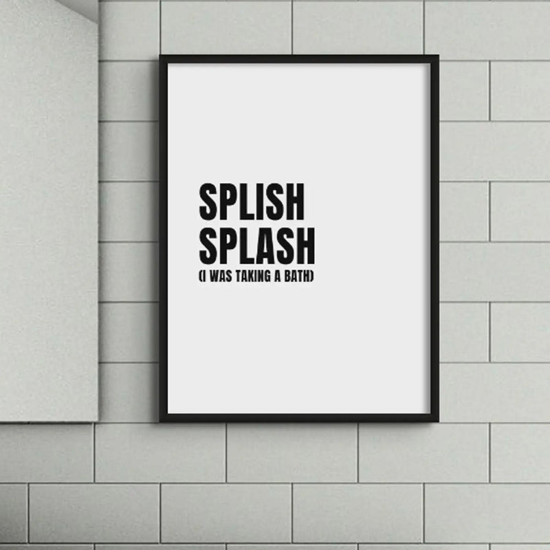 Splish Splash White Bathroom Word Art Print Fine Art Print