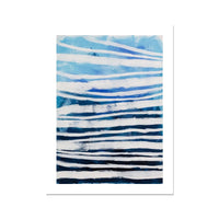 Storm Set Print | Abstract Blue Line Art Print - Unframed Coastal Wall Art