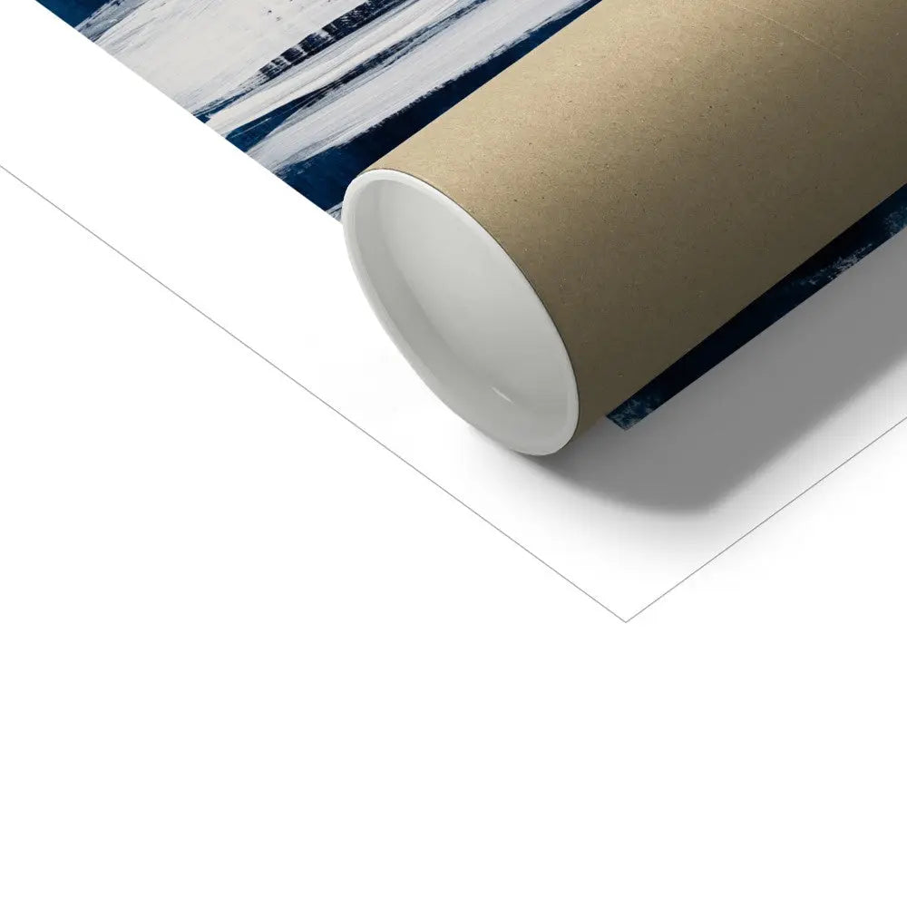 Storm Set Print | Abstract Blue Line Art Print - Unframed Coastal Wall Art