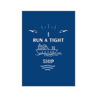 Tight Ship - Blue Bathroom Typography Art Print - Unframed Bathroom Wall Art
