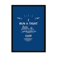 Tight Ship Blue Word Art Print - Framed Wall Art
