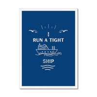 Tight Ship Blue Word Art Print - Framed Wall Art