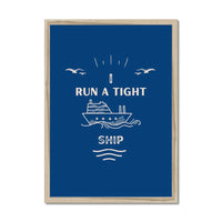 Tight Ship Blue Word Art Print - Framed Wall Art