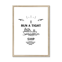 Tight Ship (White) Word Art Print - Framed Wall Art