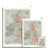 Vintage UK Map United Kingdom Map | Vintage UK Map - Unframed Beach House Art