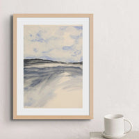 Watercolour Bay Seascape Print | Modern Coastal Painting - Unframed Beach Art Print