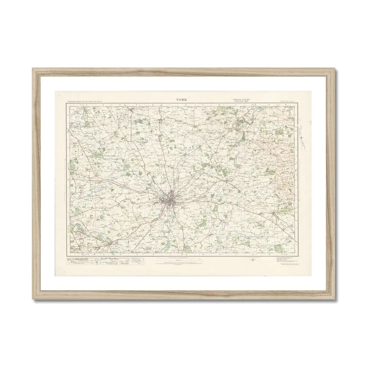 York Vintage Map Print | Map Print of York - Framed Map Print