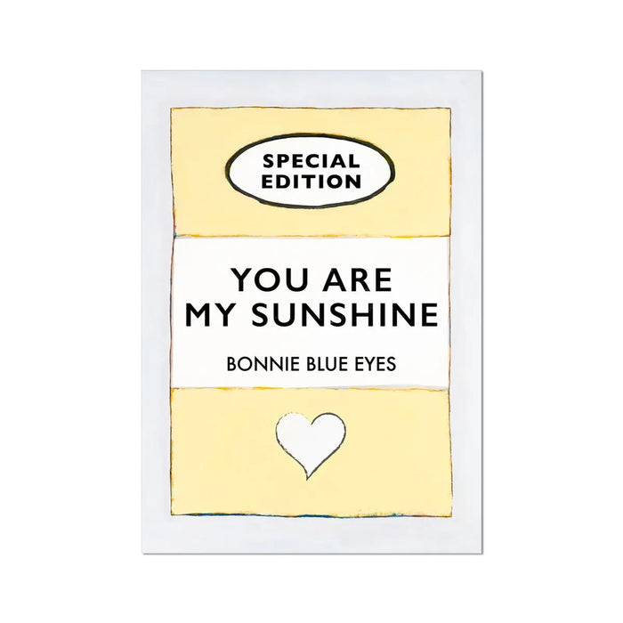 Beach House Art | You Are My Sunshine | Lyric Book Cover Art Print