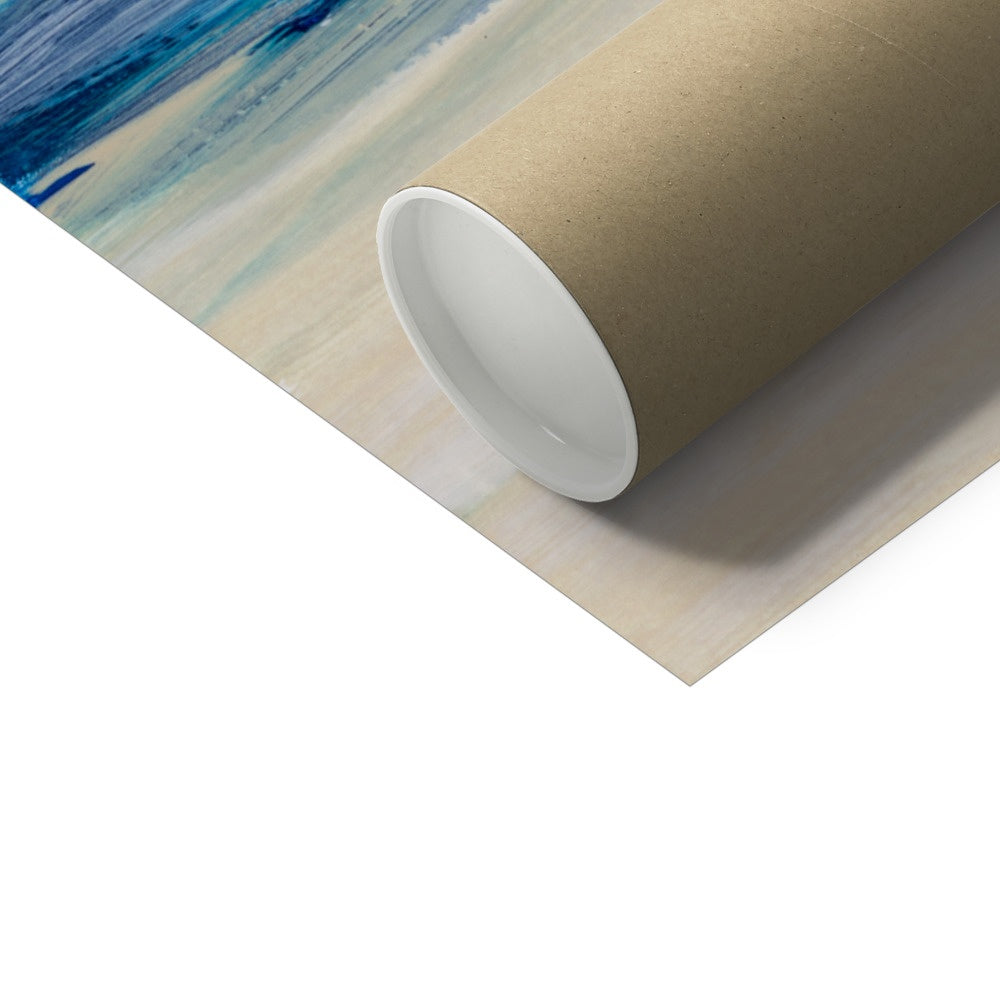 Coastal Art Print | Square Beach Painting | Abstract Beach Painting - Unframed Wall Art