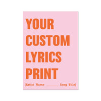 Custom song lyric print - custom art print