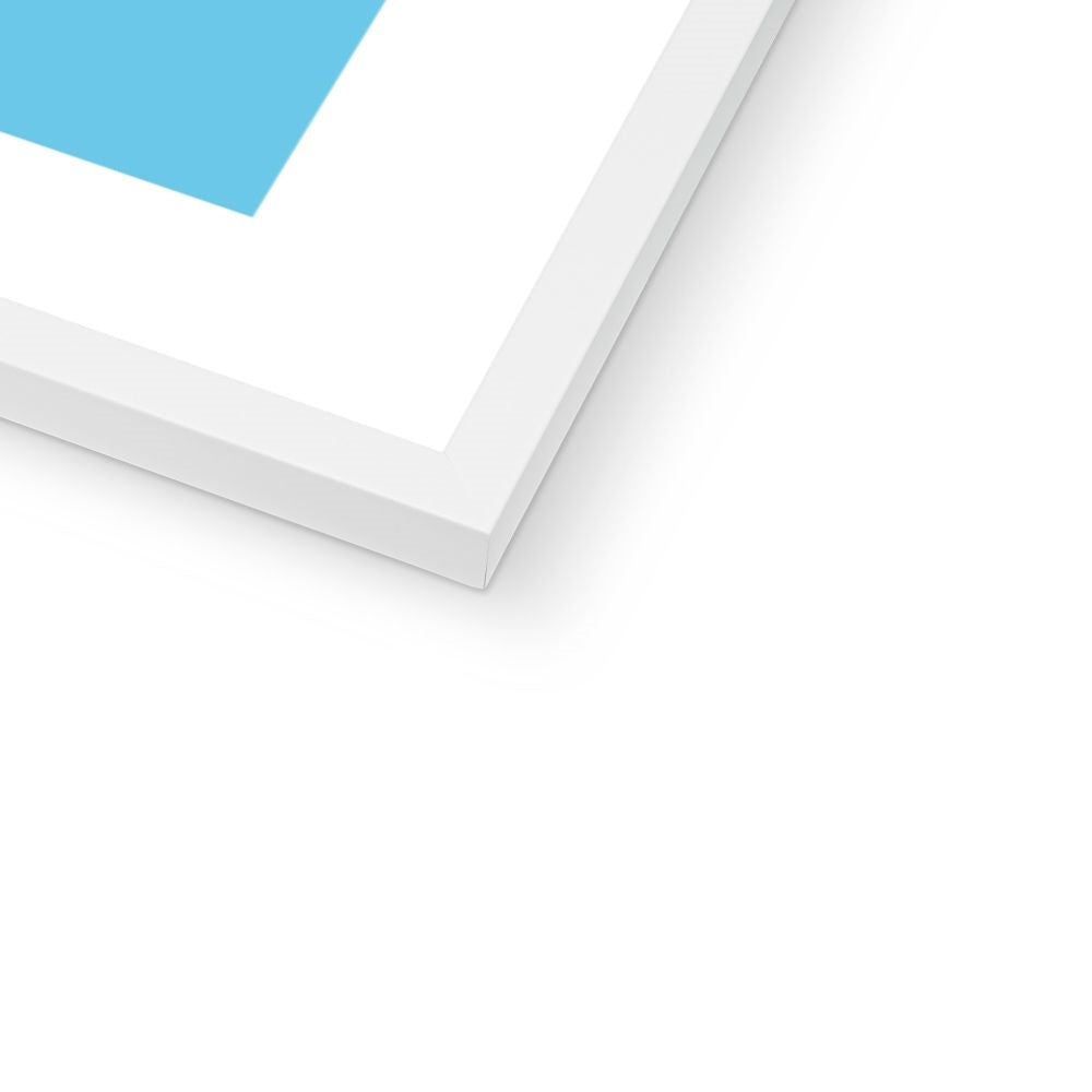 Crab Art Print |Colourful Kitchen Wall Art | Crab Painting on Blue - Framed