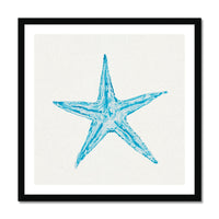 Aqua Watercolour Starfish Painting | Starfish Print Wall Art - Framed Art Print