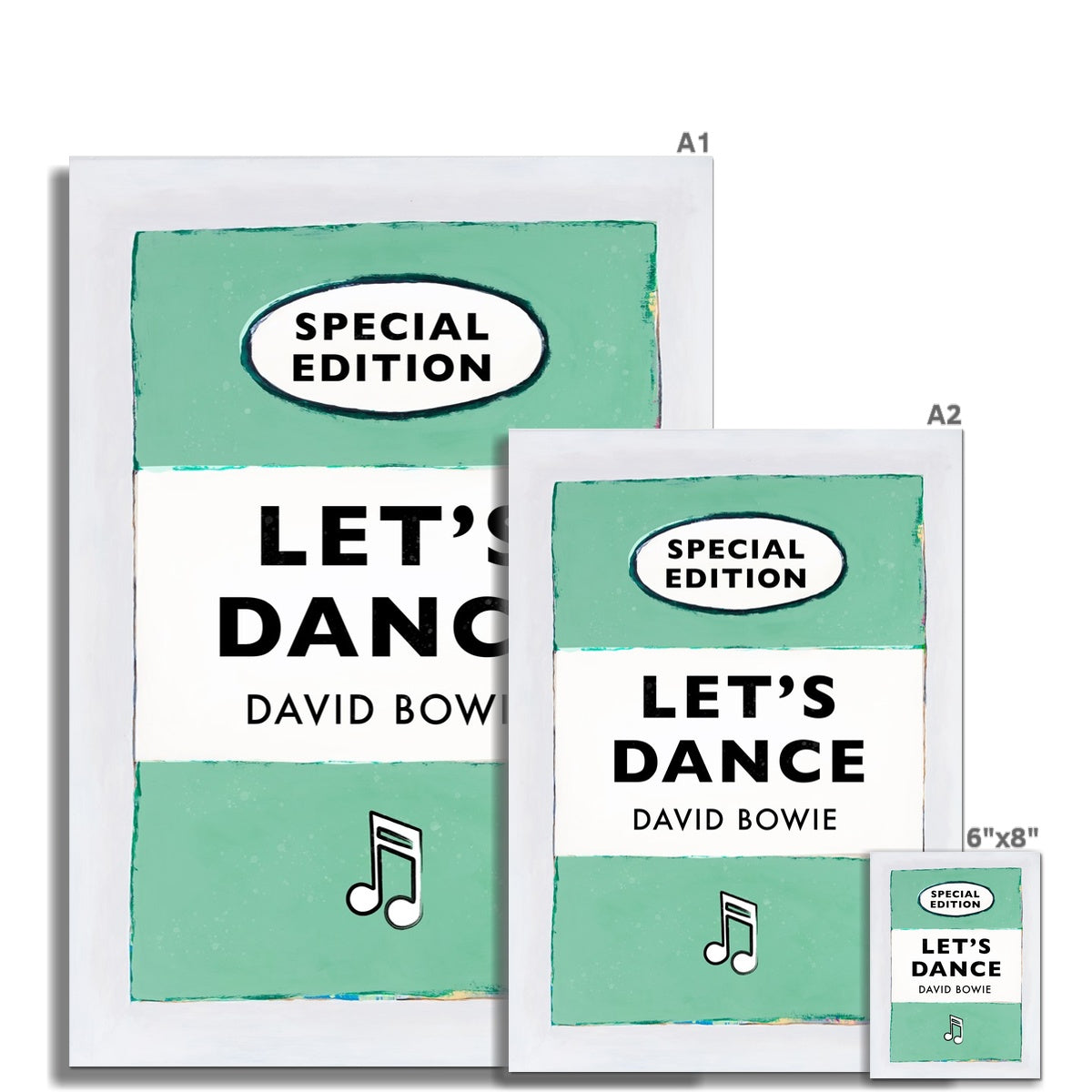 Let's Dance (Jade) Lyric Book Cover Print - Unframed