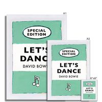 Let's Dance (Jade) Lyric Book Cover Print - Unframed