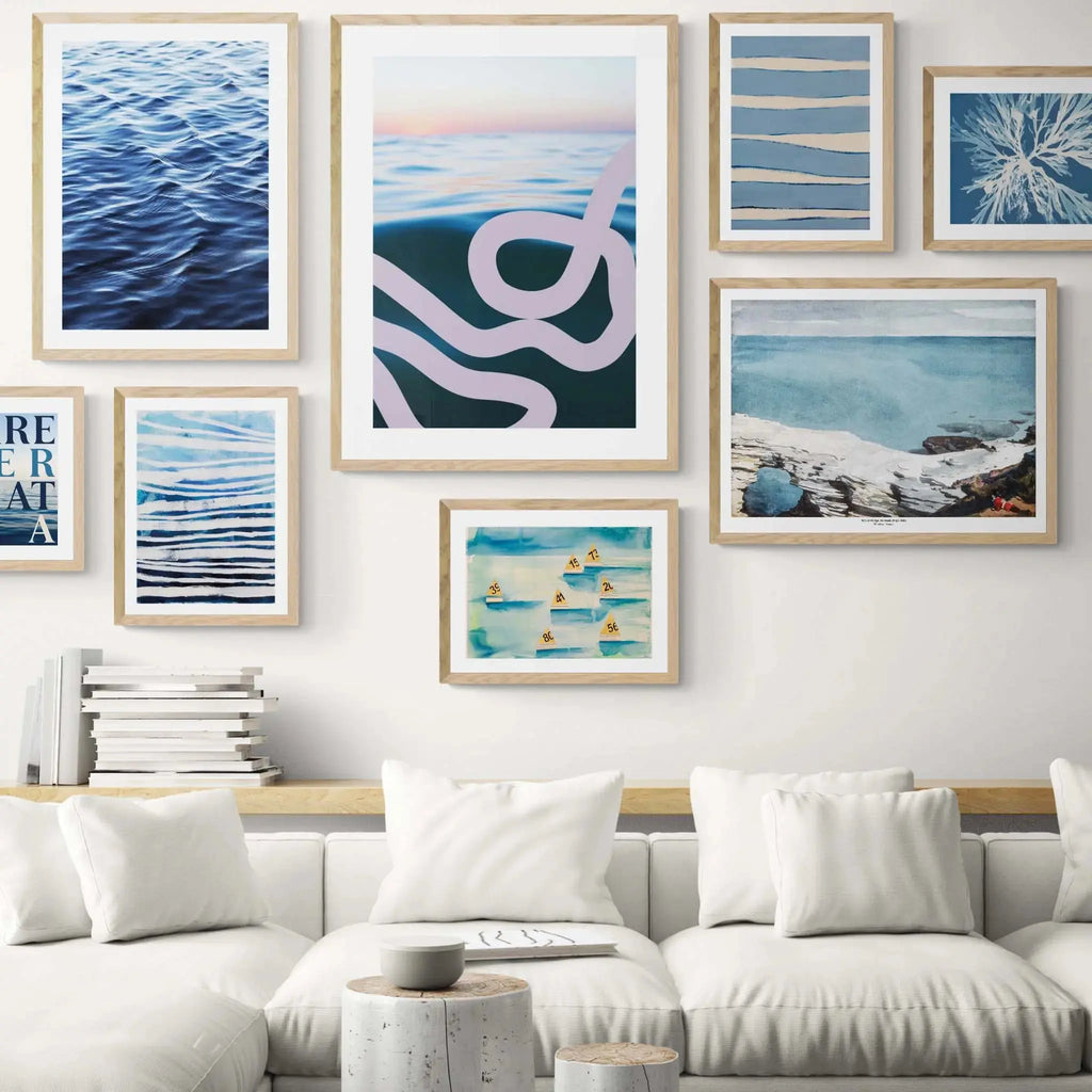 GALLERY WALL IDEAS - THE BLUES Beach House Art