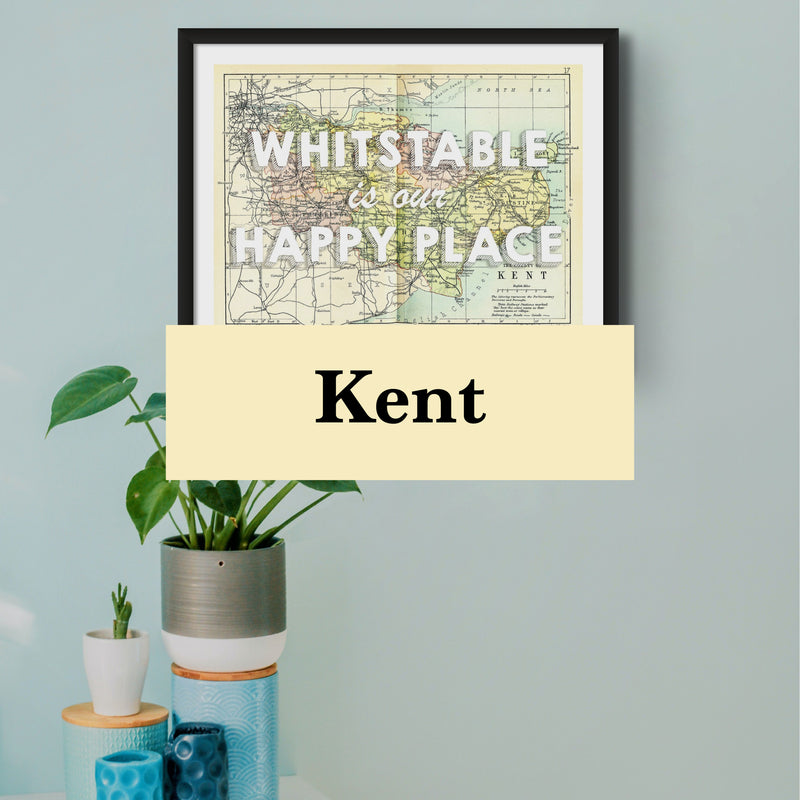 Kent Map Prints - A collection of map prints of Kent, which are perfect for interior wall art
