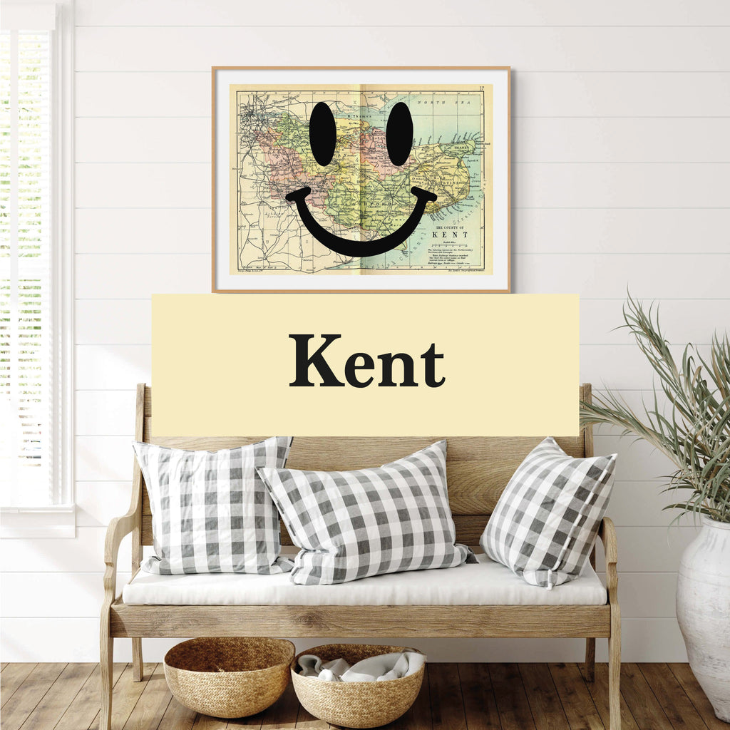 Kent Map Prints - A collection of map prints of Kent, which are perfect for interior wall art