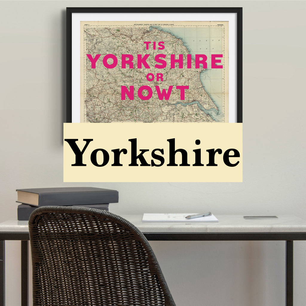 Yorkshire Vintage Maps - Yorkshire Art Prints - Beach House Art