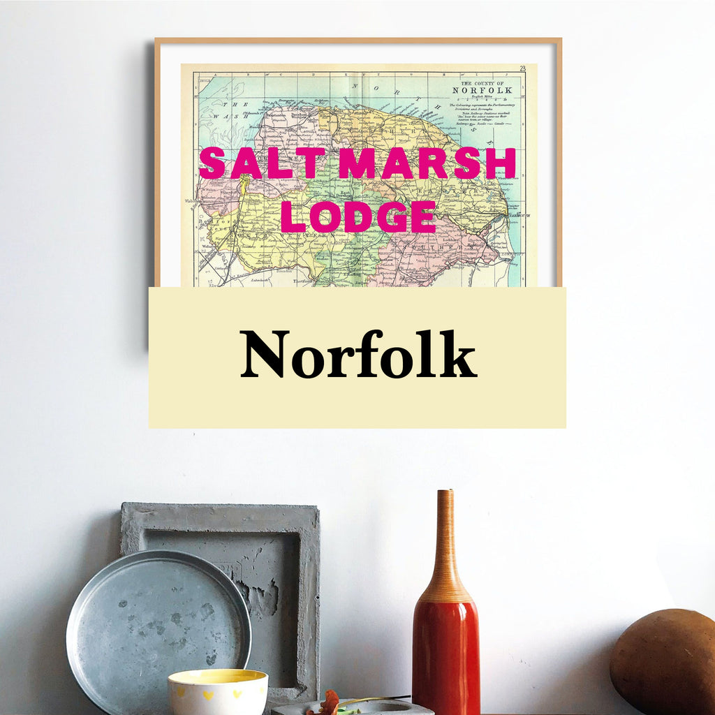 Personalised Norfolk Art Prints - A collection of custom vintage map prints of Norfolk - Wall Art