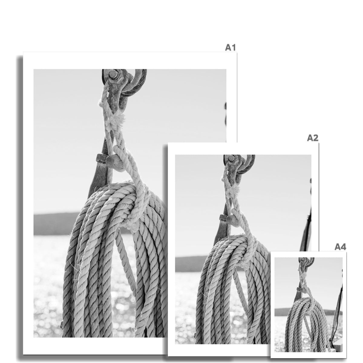 Rope & Tackle Sailing Photograph | Black and White Photography