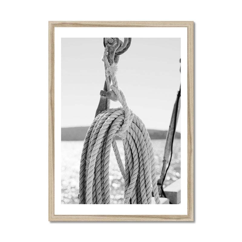 Rope & Tackle Sailing Photograph | Black and White Photography -  Framed Print