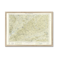 Framed map of The Cotswolds on a white background