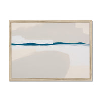 Framed abstract art with wavy lines on a white background