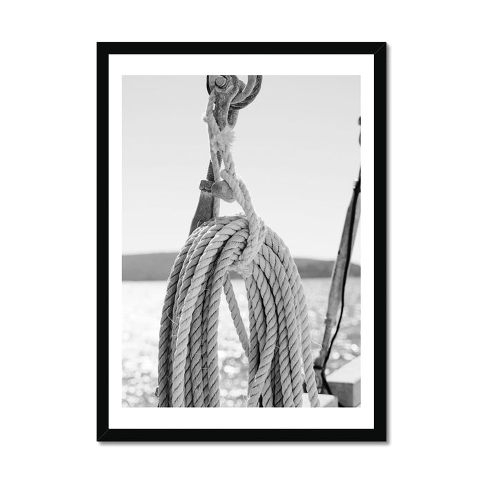 Rope & Tackle Sailing Photograph | Black and White Photography -  Framed Print