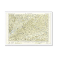 Map print of The Cotswolds with a white border on a white background