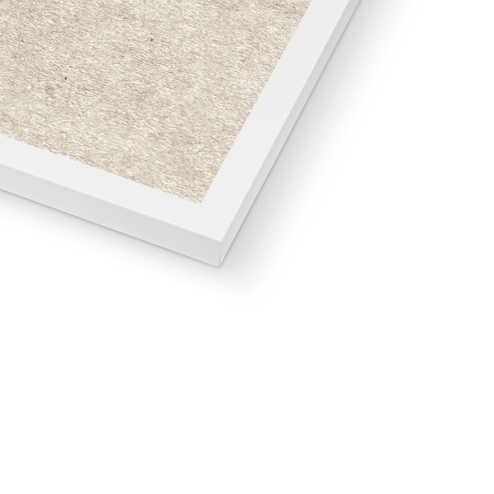 Close-up of a textured beige fabric with a white frame on a white background