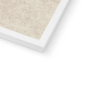 Close-up of a textured beige fabric with a white frame on a white background