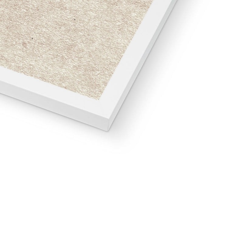 Close-up of a textured beige fabric with a white frame on a white background