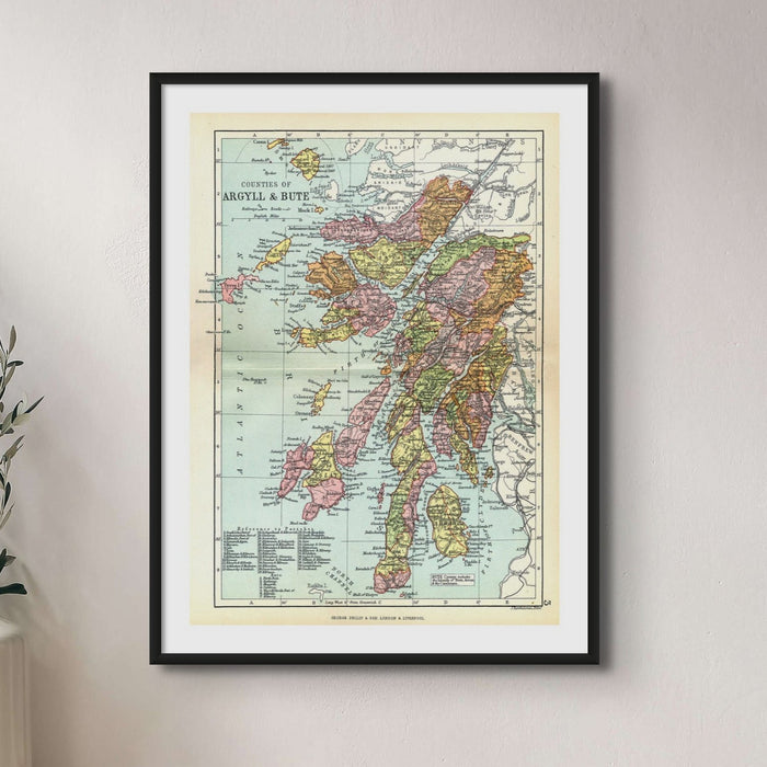 Argyll and Bute Map Print - Unframed